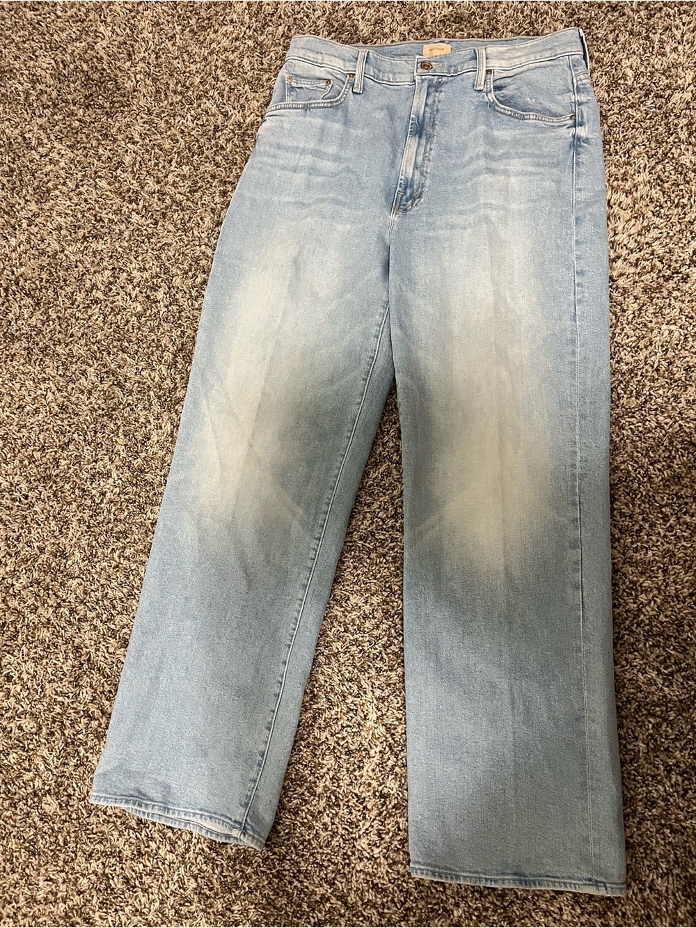 MOTHER Straight-Leg Jeans in Light Blue Wash